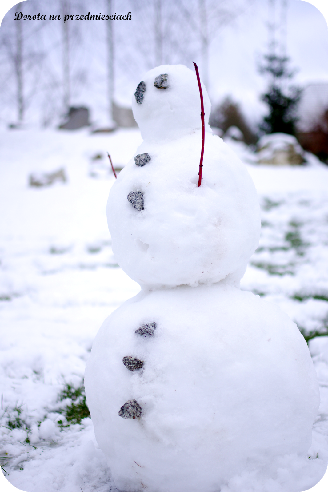 january mantel styczeń dekoracje Bałwan poduszka DIY