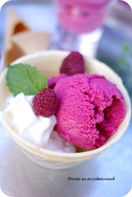 domowe lody malinowe raspberry icecream