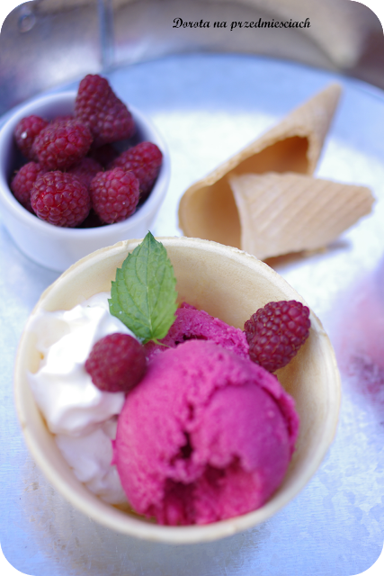 domowe lody malinowe raspberry icecream