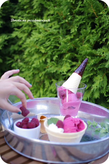 domowe lody malinowe raspberry icecream