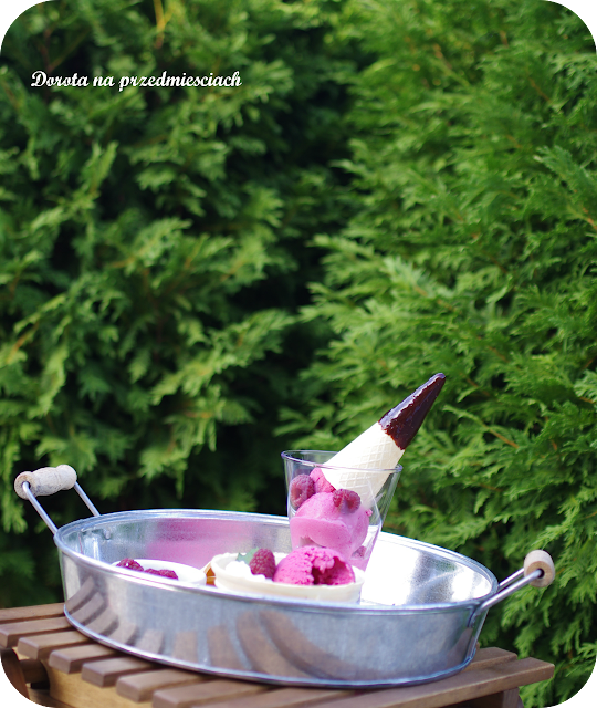 domowe lody malinowe raspberry icecream