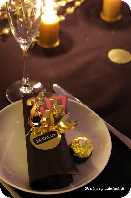 dekoracja stołu, DIY, table setting Nowy rok, Sylwestrowa domówka