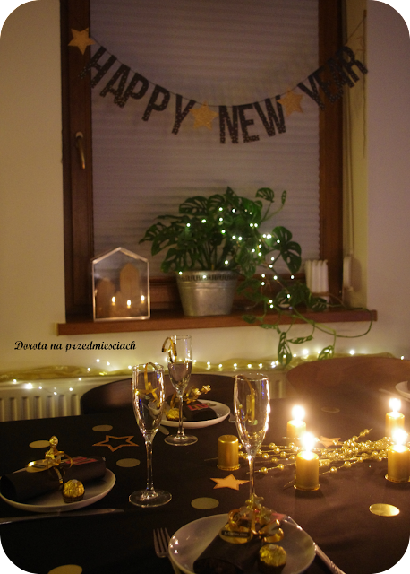 dekoracja stołu, DIY, table setting Nowy rok, Sylwestrowa domówka
