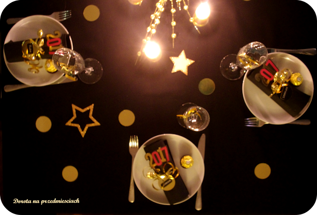 dekoracja stołu, DIY, table setting Nowy rok, Sylwestrowa domówka