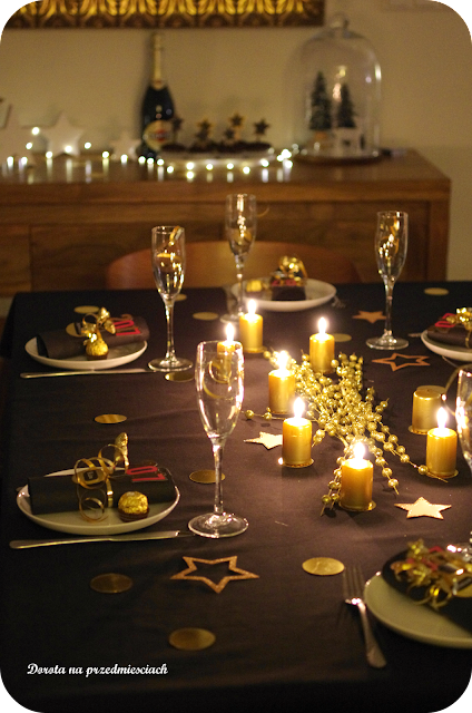 dekoracja stołu, DIY, table setting Nowy rok, Sylwestrowa domówka