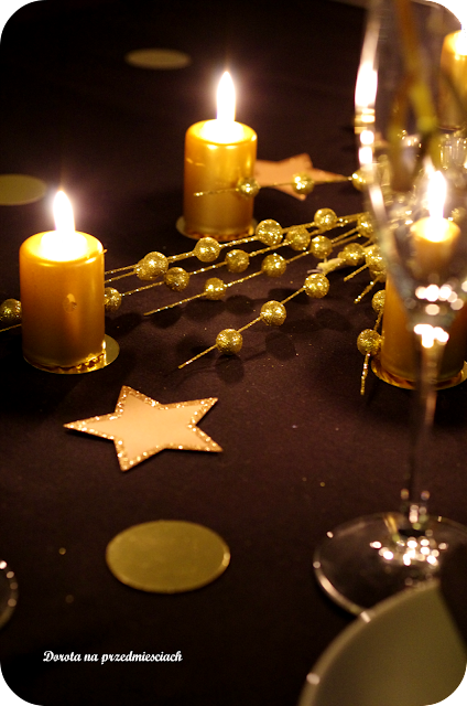 dekoracja stołu, DIY, table setting Nowy rok, Sylwestrowa domówka