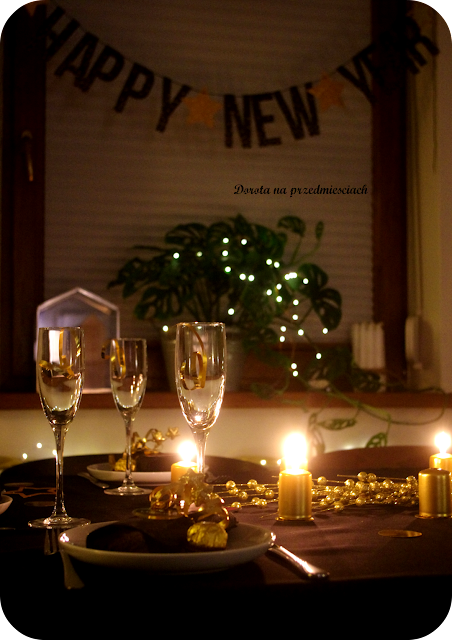 dekoracja stołu, DIY, table setting Nowy rok, Sylwestrowa domówka