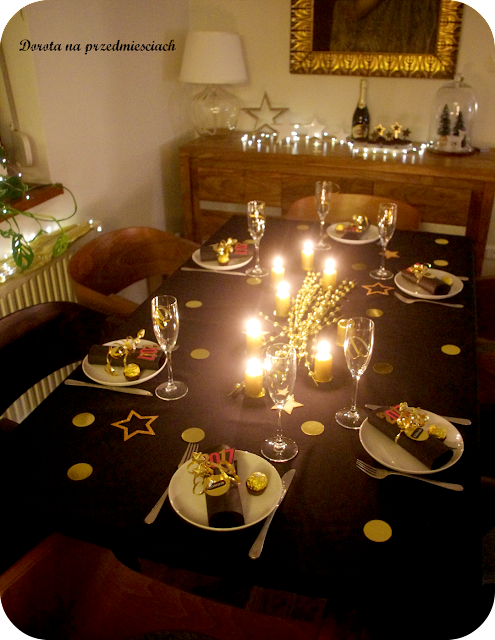 dekoracja stołu, DIY, table setting Nowy rok, Sylwestrowa domówka